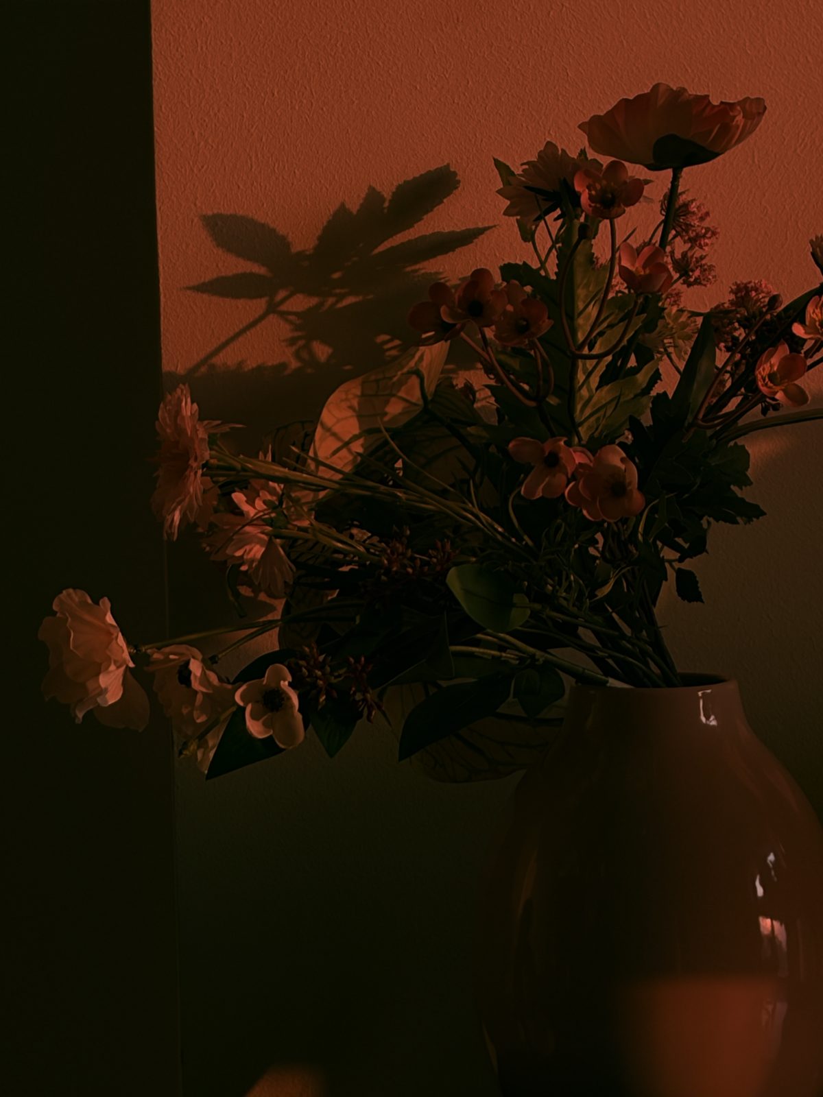 Warm still life of flowers